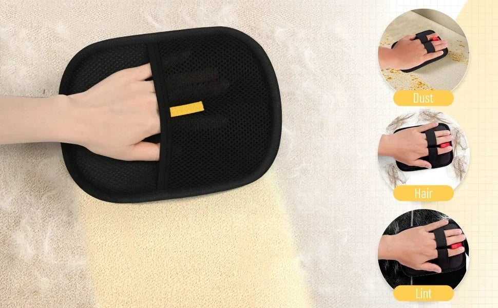 Pet Hair Removal Tool Reusable Static Removal Gloves, Double-Sided Grooming Gloves for Pets, Removes Pet Fur Hair for Carpets