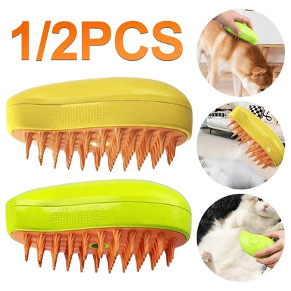 3-in-1 Massage Dog Steamy Brush Hair Removal