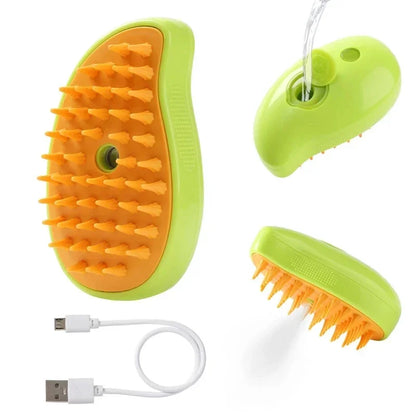 3-in-1 Massage Dog Steamy Brush Hair Removal