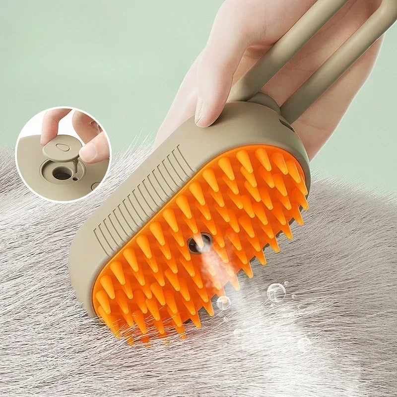 3-in-1 Massage Dog Steamy Brush Hair Removal