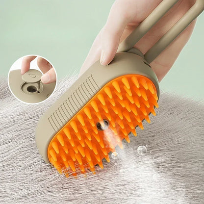 3-in-1 Massage Dog Steamy Brush Hair Removal
