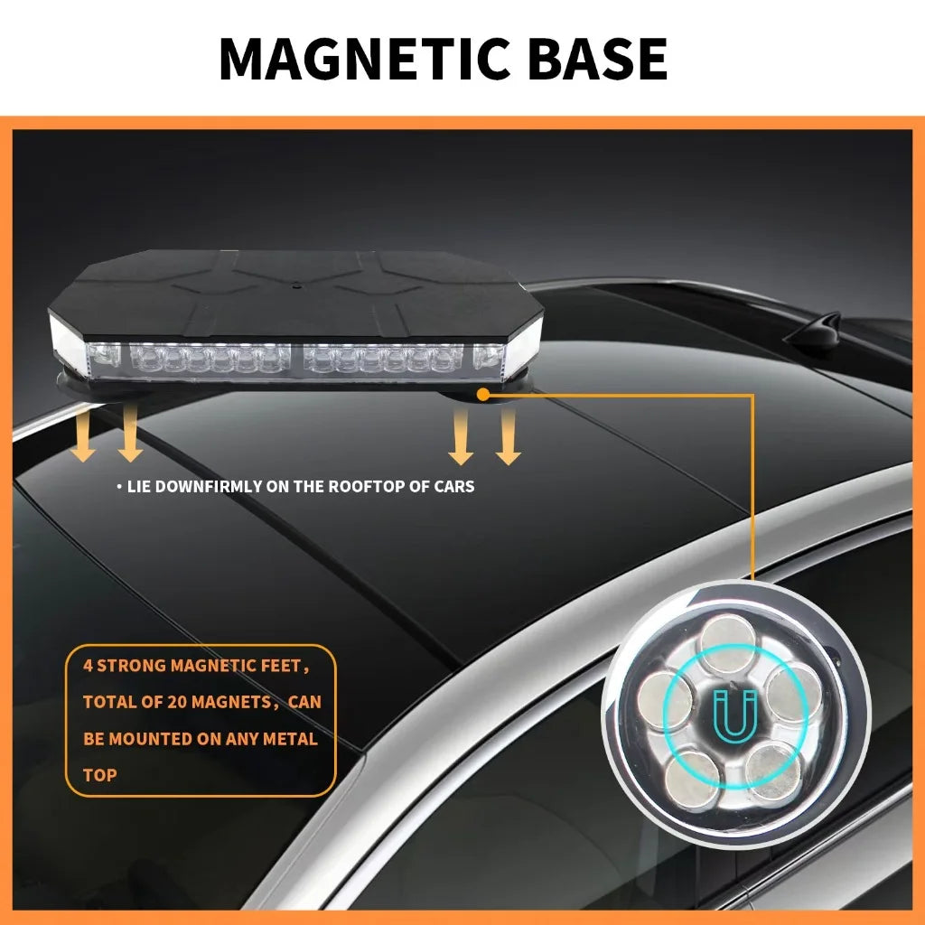 42 LED Car Roof Top Strobe Lights Emergency Warning Safety Beacon Magnetic Mount For Truck Ambulance Snow Plow police lights bli