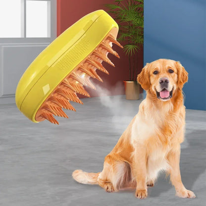 3-in-1 Massage Dog Steamy Brush Hair Removal