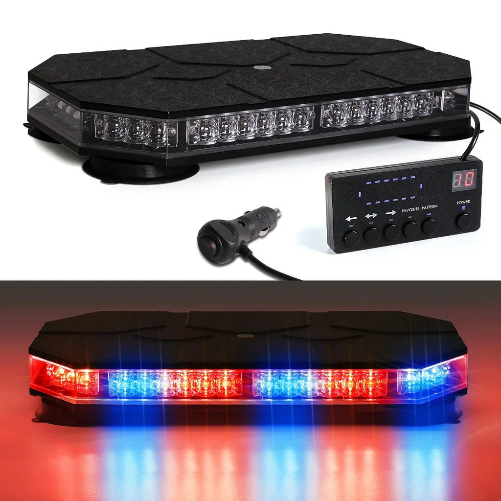 42 LED Car Roof Top Strobe Lights Emergency Warning Safety Beacon Magnetic Mount For Truck Ambulance Snow Plow police lights bli