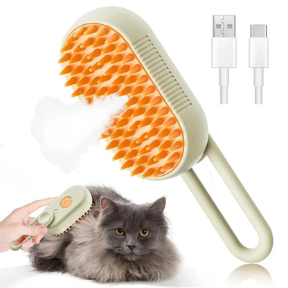 3-in-1 Massage Dog Steamy Brush Hair Removal