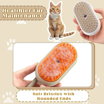 3-in-1 Massage Dog Steamy Brush Hair Removal