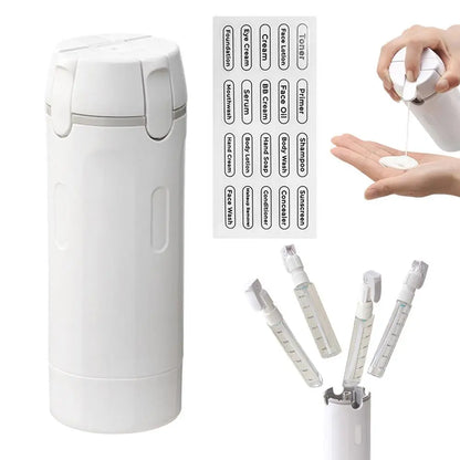 4-in-1 Travel Dispenser Portable Leak-proof Travel Bottle, Minimalist With Labels, Travel Dispenser Bottle, Toiletry Container
