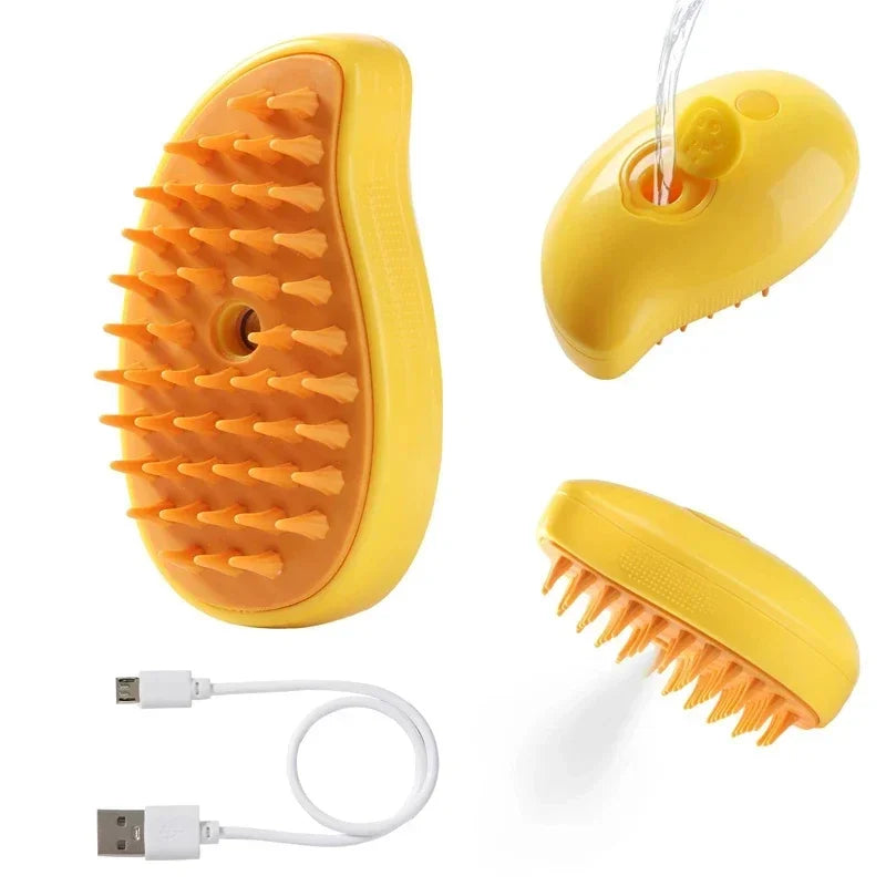 3-in-1 Massage Dog Steamy Brush Hair Removal
