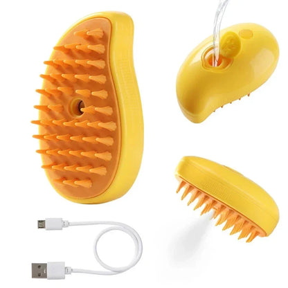3-in-1 Massage Dog Steamy Brush Hair Removal