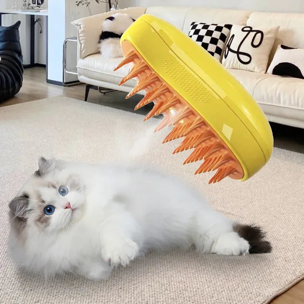 3-in-1 Massage Dog Steamy Brush Hair Removal